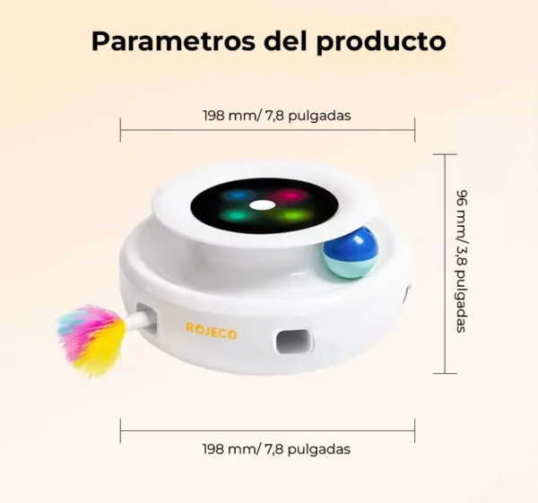 Juguete Inteligente 2 en 1 para Gatos y Perros – Pelota Interactiva con Plumas, 5 Modos de Juego Automático - Imagen 6