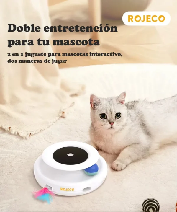 Juguete Inteligente 2 en 1 para Gatos y Perros – Pelota Interactiva con Plumas, 5 Modos de Juego Automático - Imagen 4